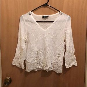 Cream boho style Zara blouse.
